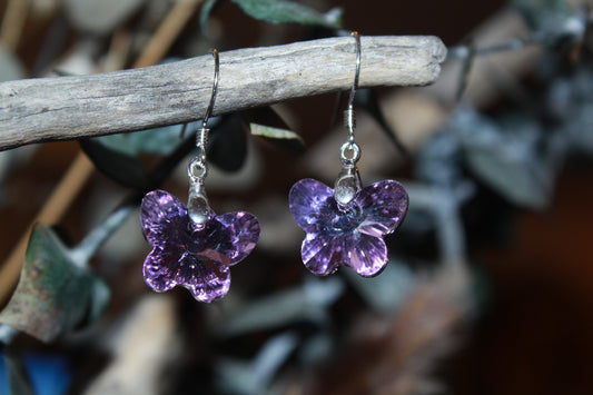 Aros Mariposa Cristal